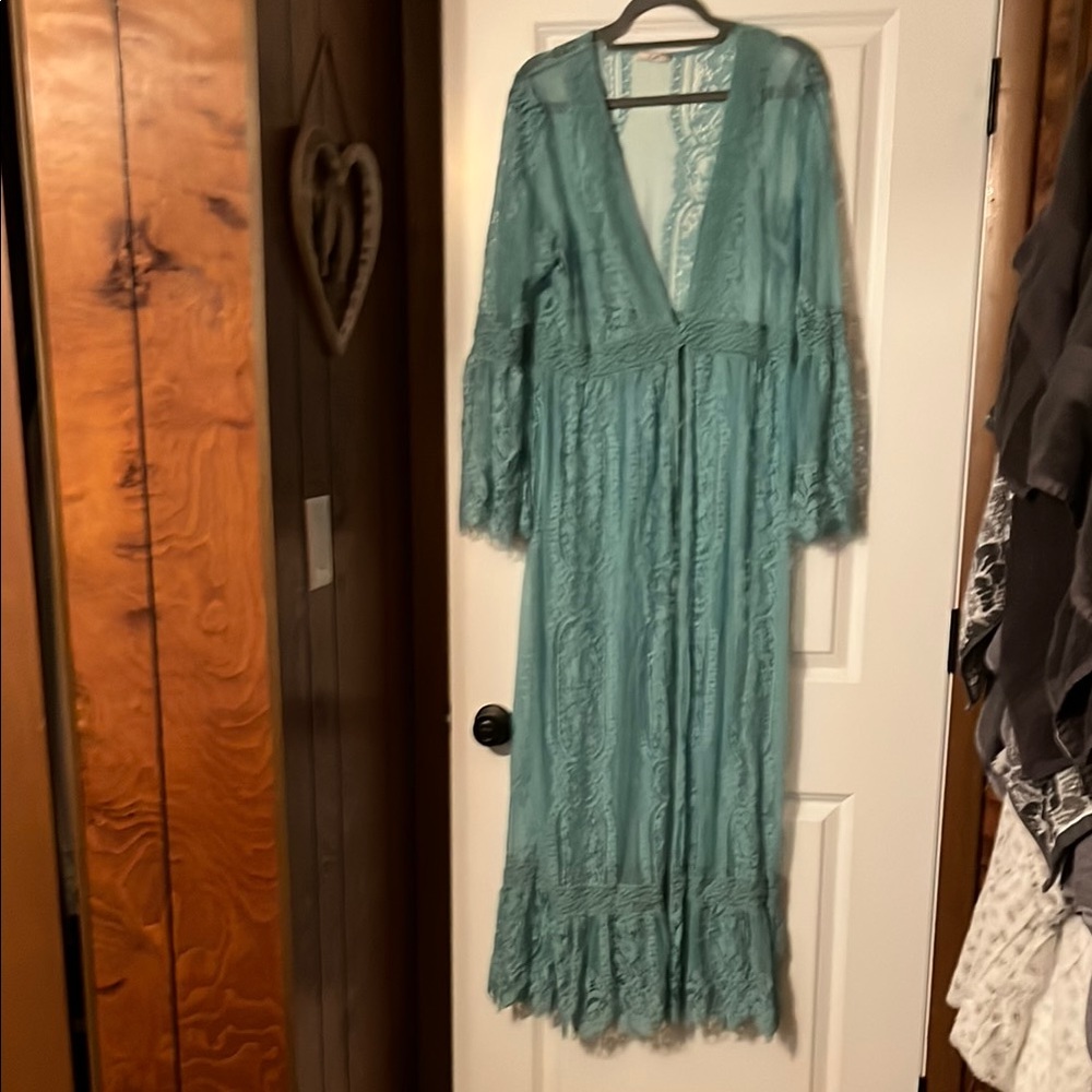 Elegant Teal cover up Dress